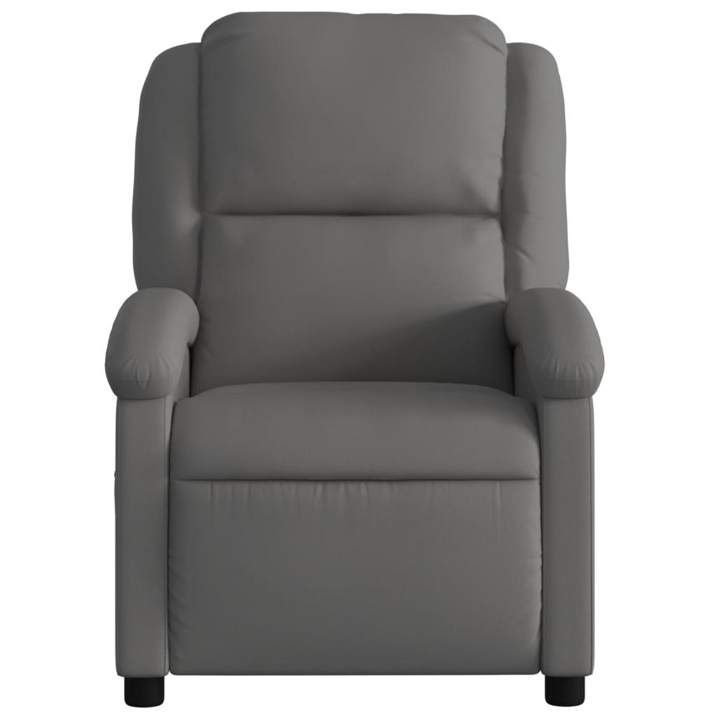 Fauteuil de relaxation cuir véritable gris