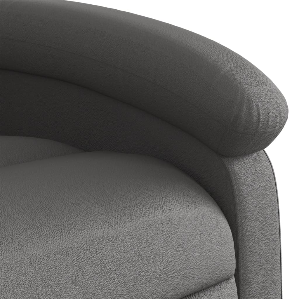 Fauteuil de relaxation cuir véritable gris