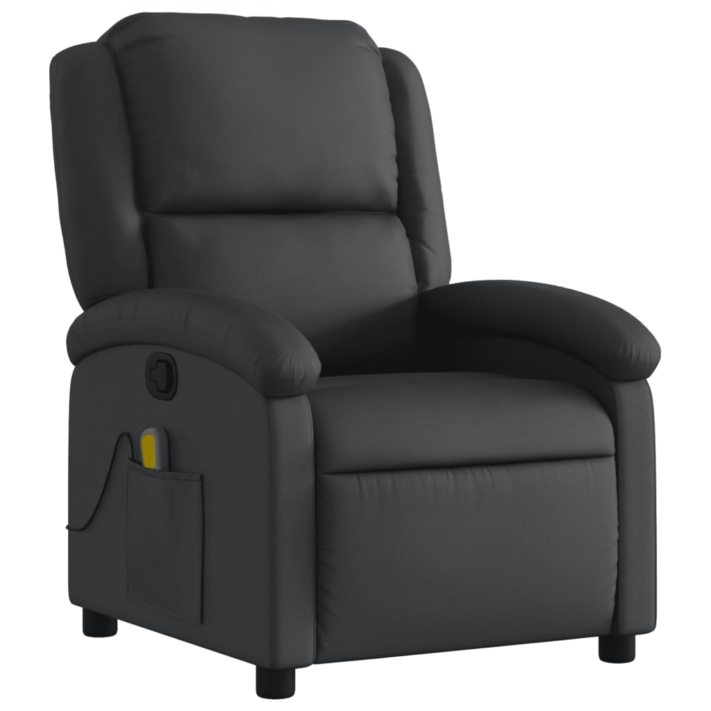 Fauteuil de massage en cuir véritable noir