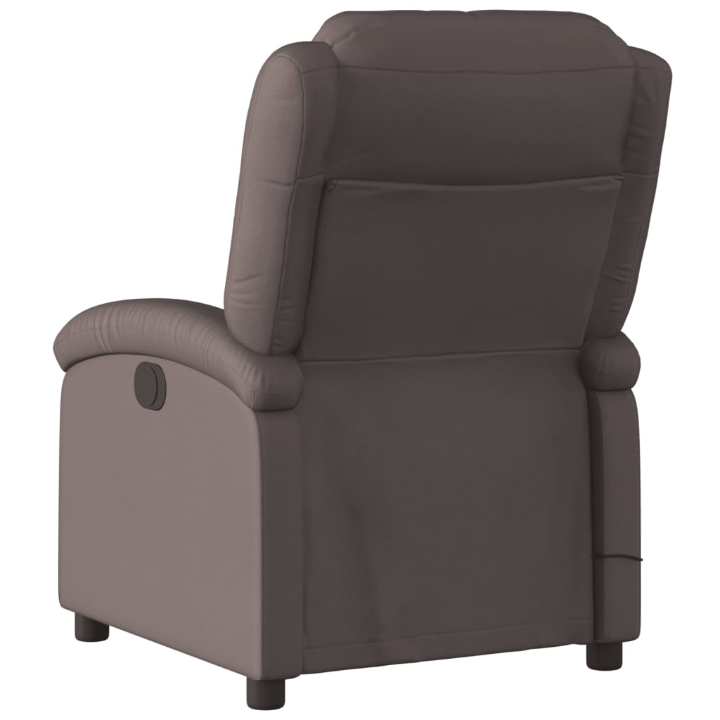 Fauteuil de massage en cuir véritable marron foncé