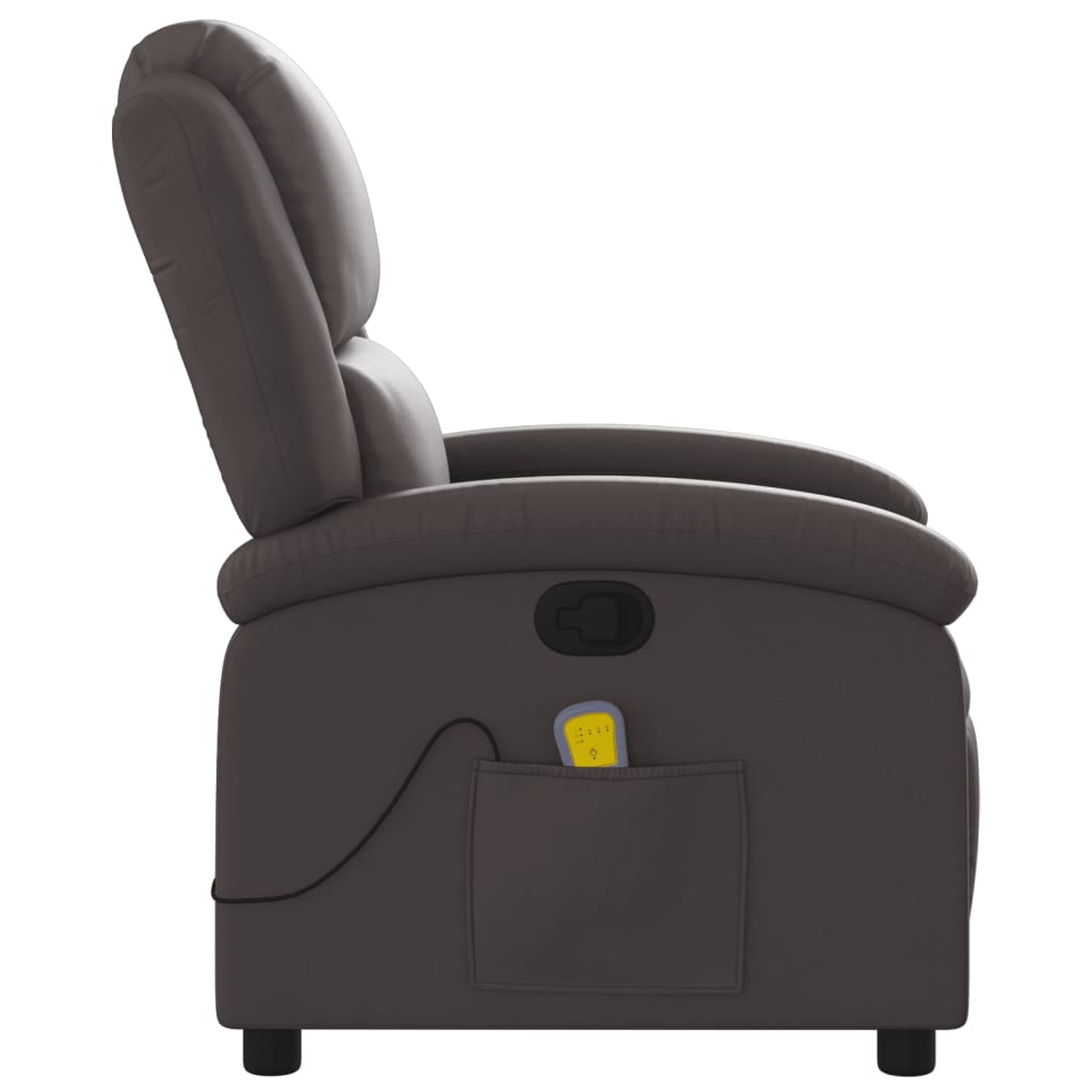 Fauteuil de massage en cuir véritable marron foncé