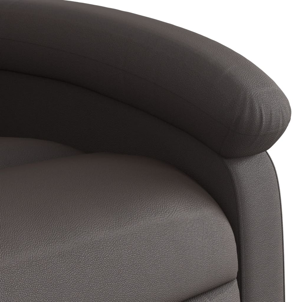 Fauteuil de massage en cuir véritable marron foncé