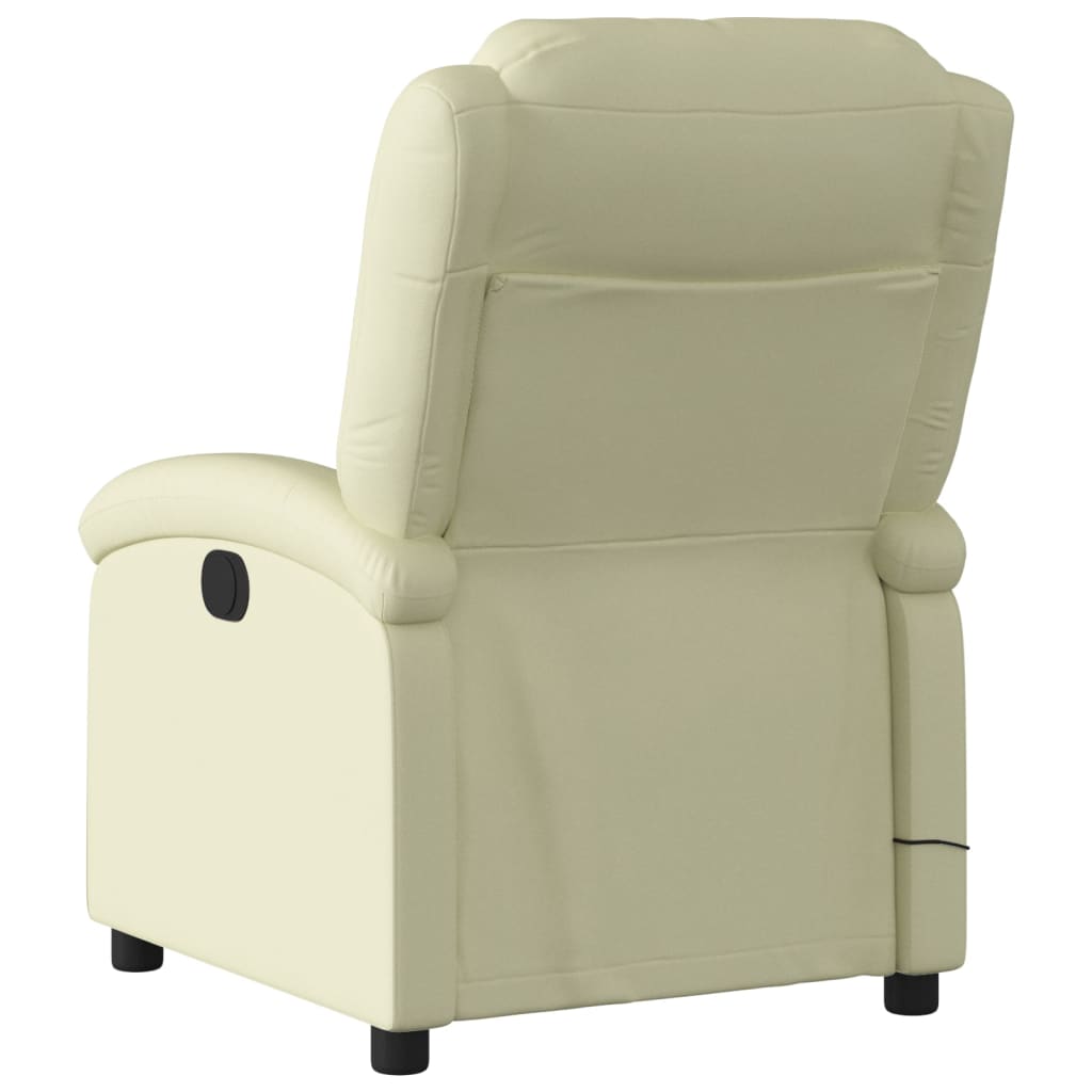 Fauteuil de massage en cuir véritable crème