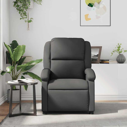 Massagesessel Grau Echtleder