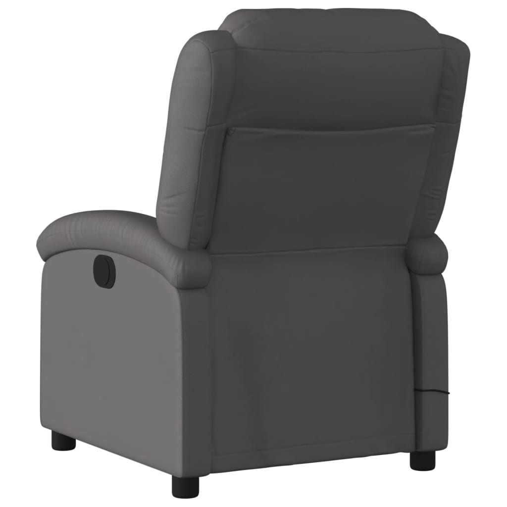 Fauteuil de massage en cuir véritable gris