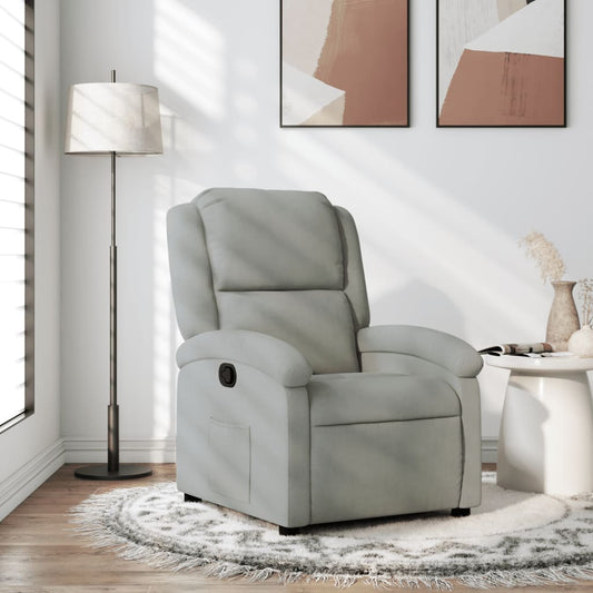 Fauteuil de relaxation velours gris clair