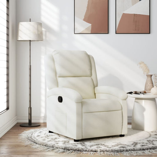 Fauteuil relax velours crème