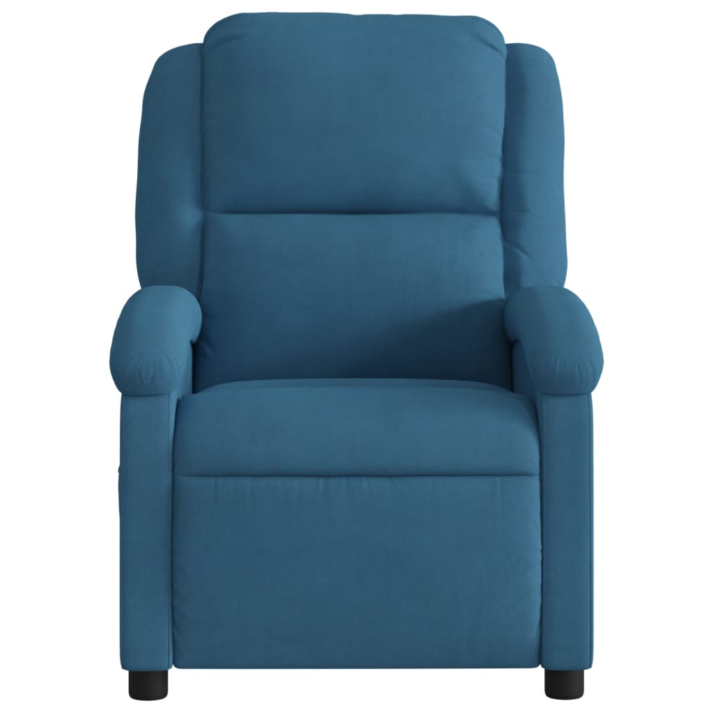Fauteuil relax en velours bleu