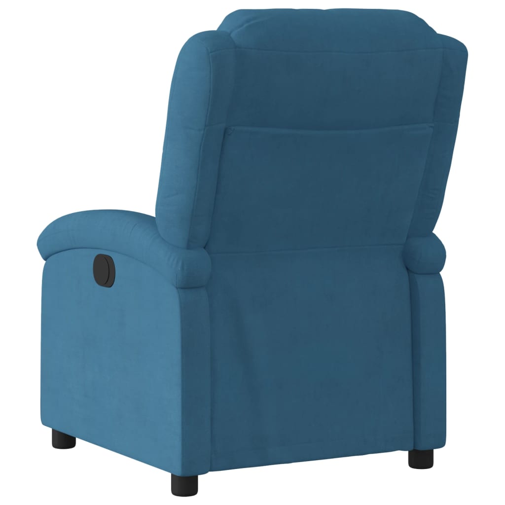 Fauteuil relax en velours bleu
