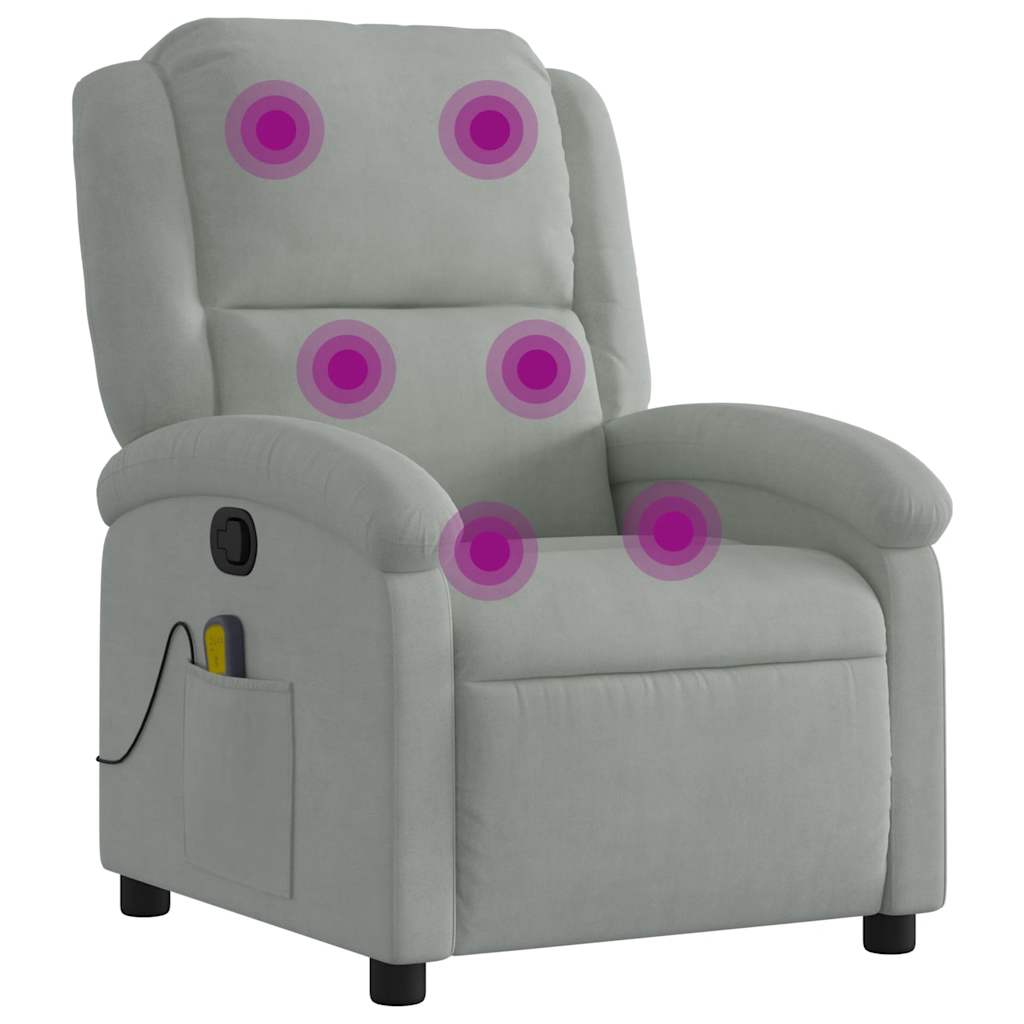 Fauteuil de massage velours gris clair