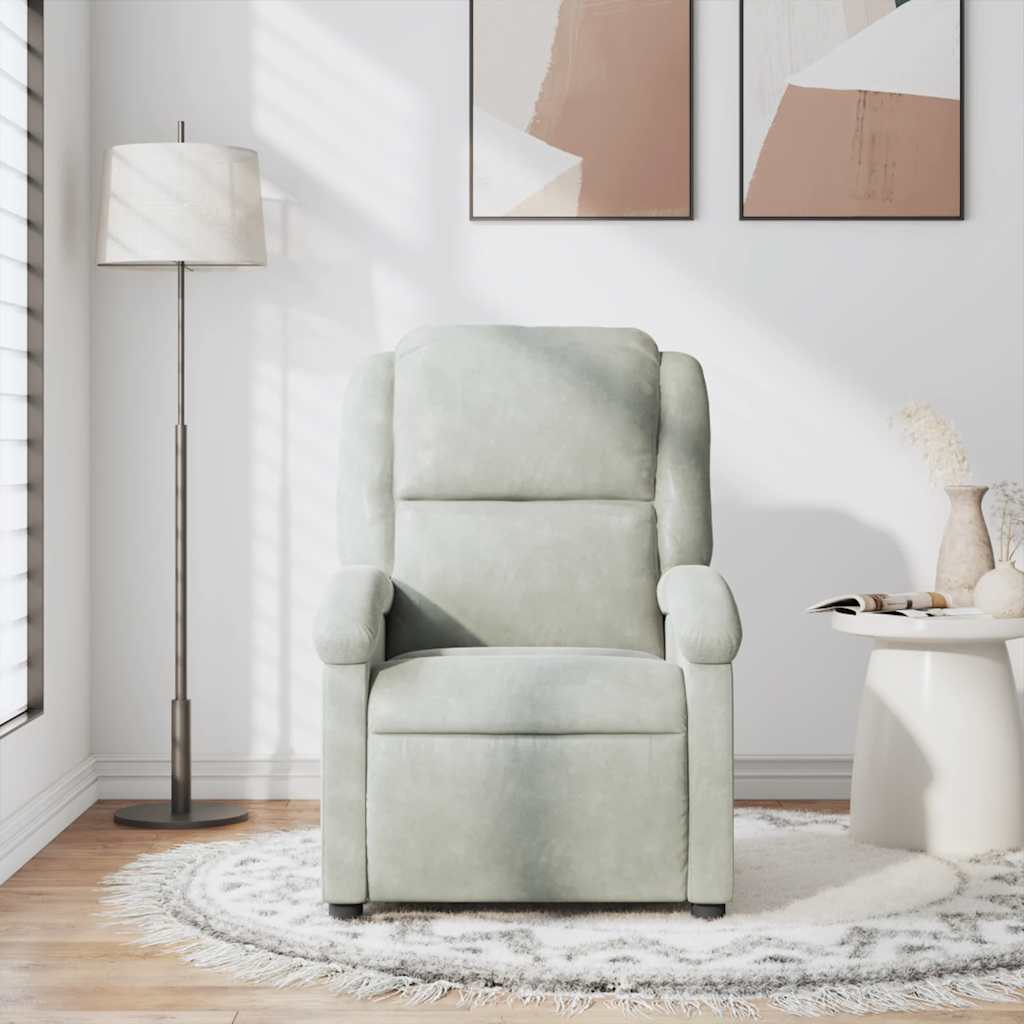Fauteuil de massage velours gris clair