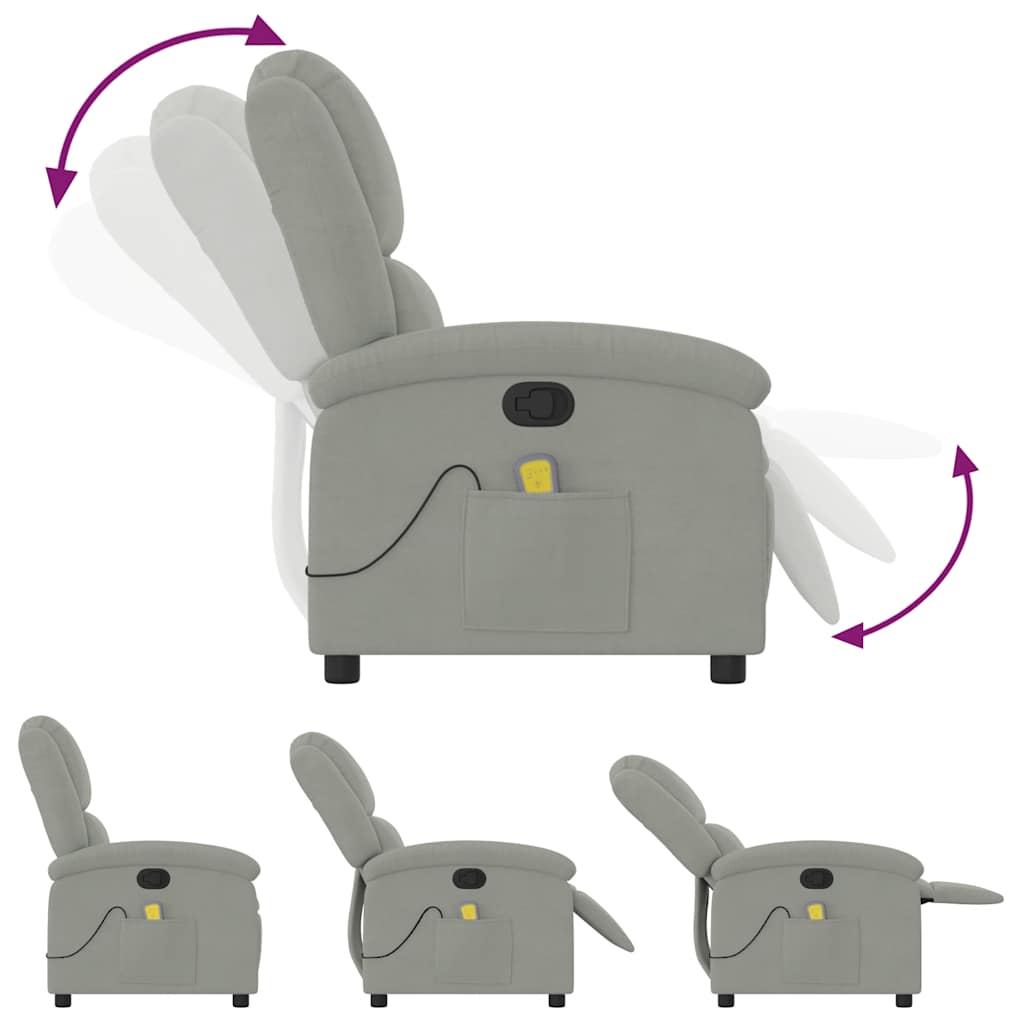 Fauteuil de massage velours gris clair
