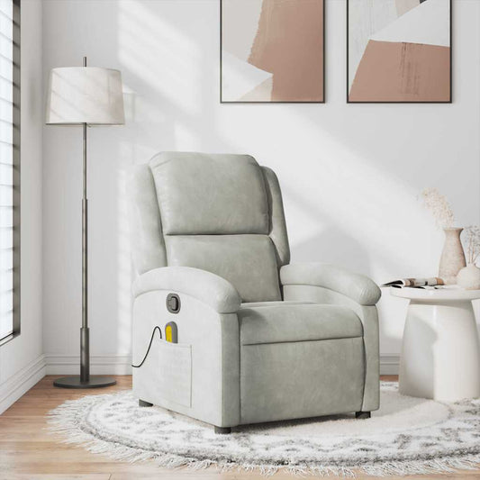 Fauteuil de massage velours gris clair