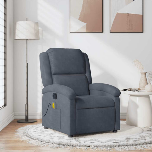 Fauteuil de massage velours gris foncé