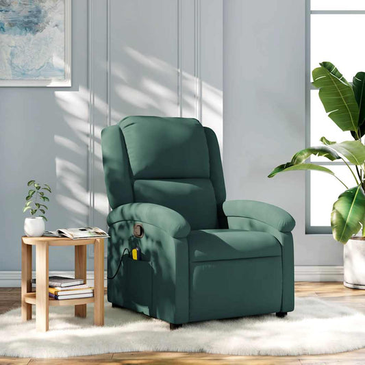 Fauteuil de massage velours vert foncé