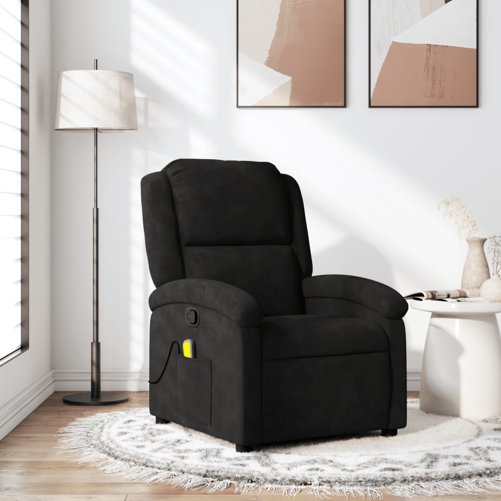 Fauteuil de massage en velours noir