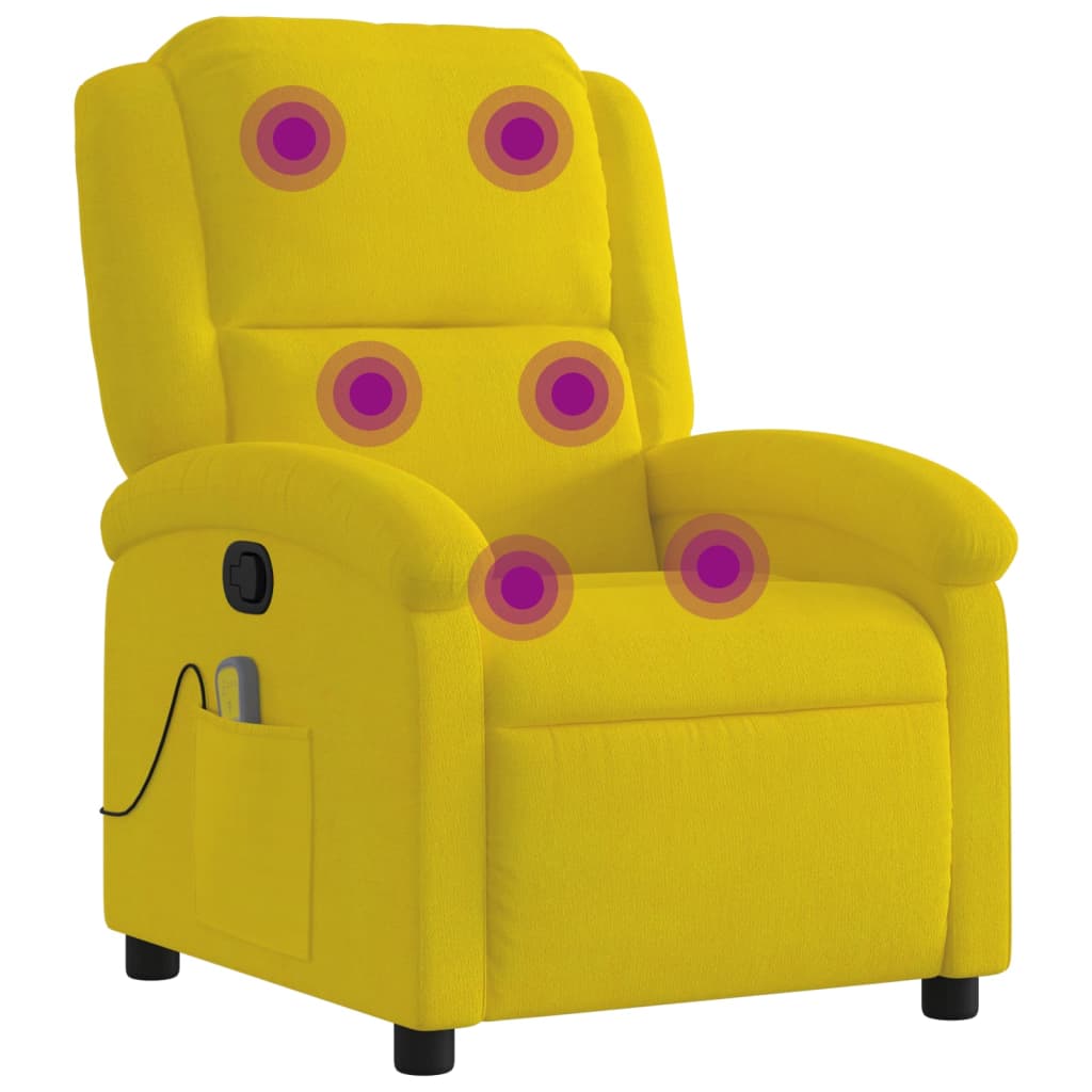 Fauteuil de massage en velours jaune