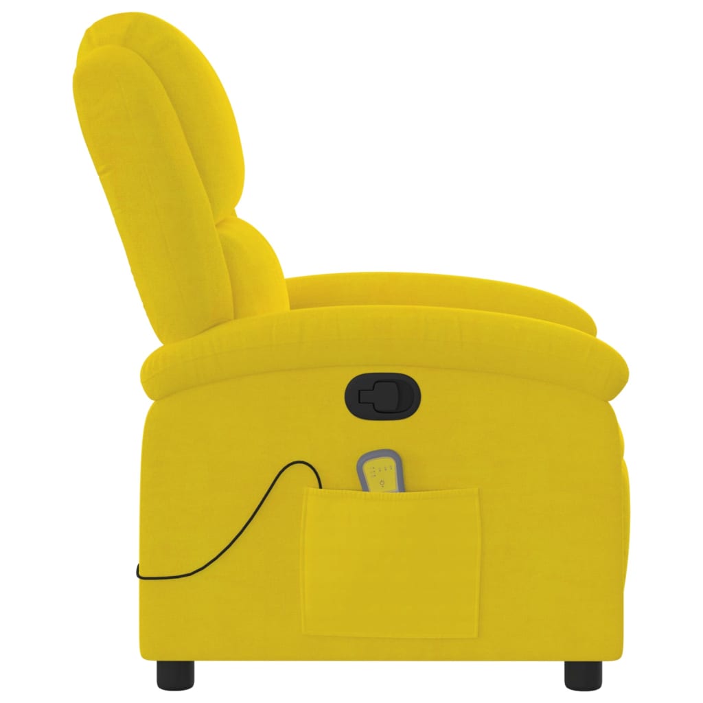 Fauteuil de massage en velours jaune