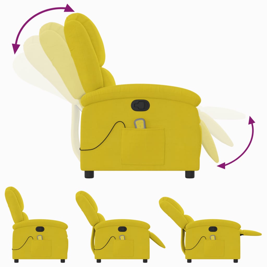 Fauteuil de massage en velours jaune