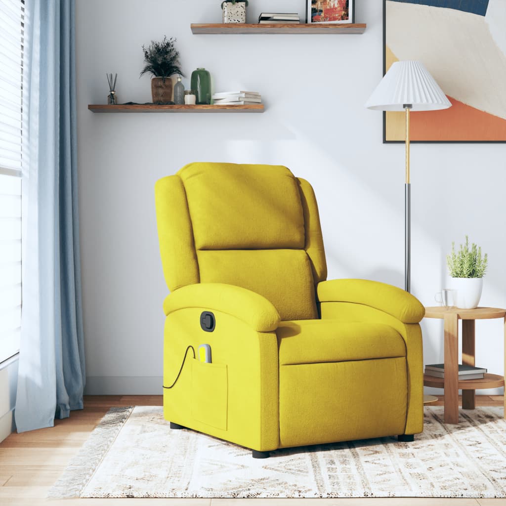 Fauteuil de massage en velours jaune