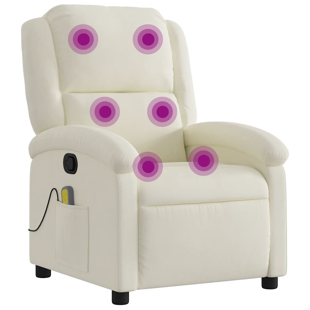 Massage chair cream velvet
