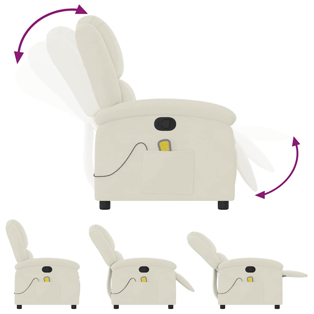 Massage chair cream velvet