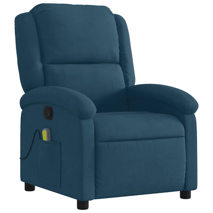 Massagesessel Blau Samt