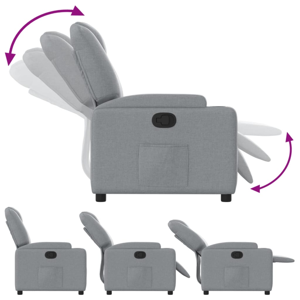 Fauteuil de relaxation tissu gris clair