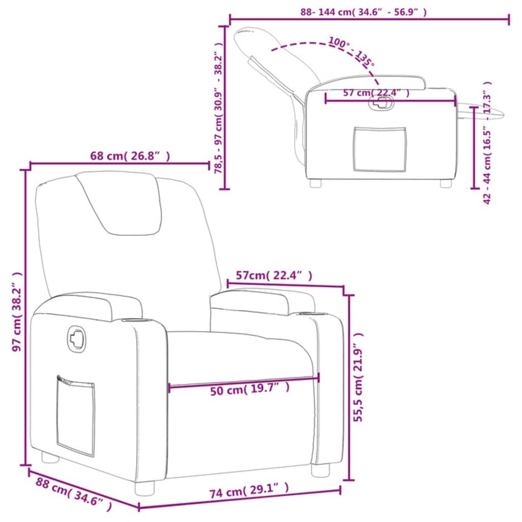 Fauteuil de relaxation tissu gris clair