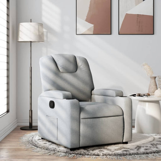 Fauteuil de relaxation tissu gris clair
