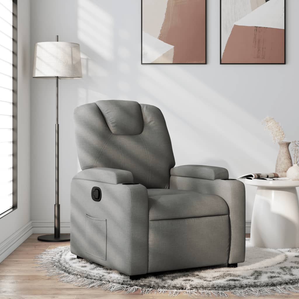 Fauteuil de relaxation tissu gris foncé