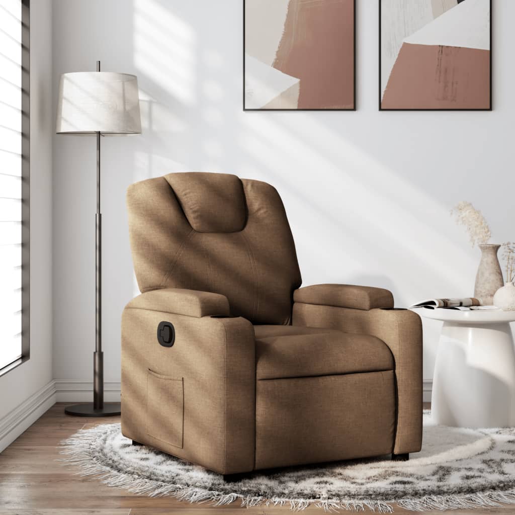 Fauteuil de relaxation tissu marron