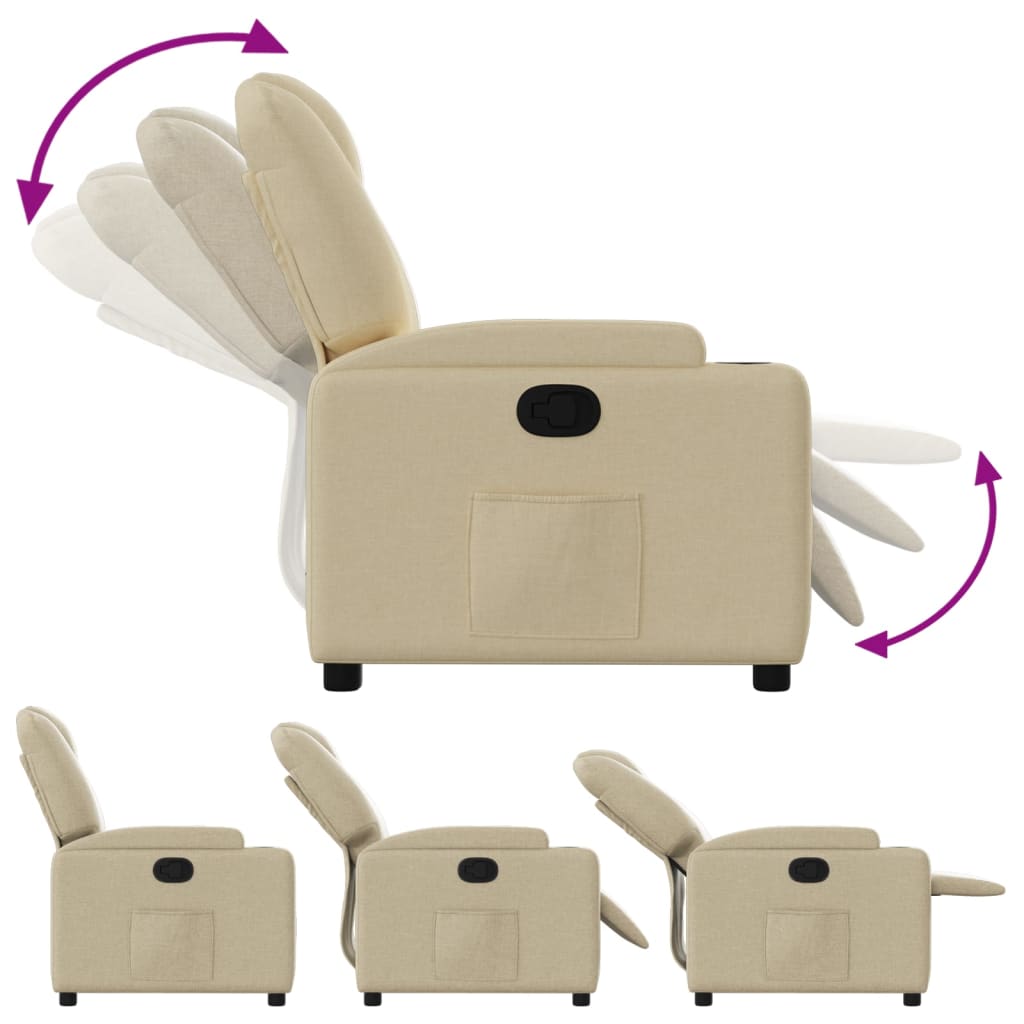 Relaxing chair cream fabric
