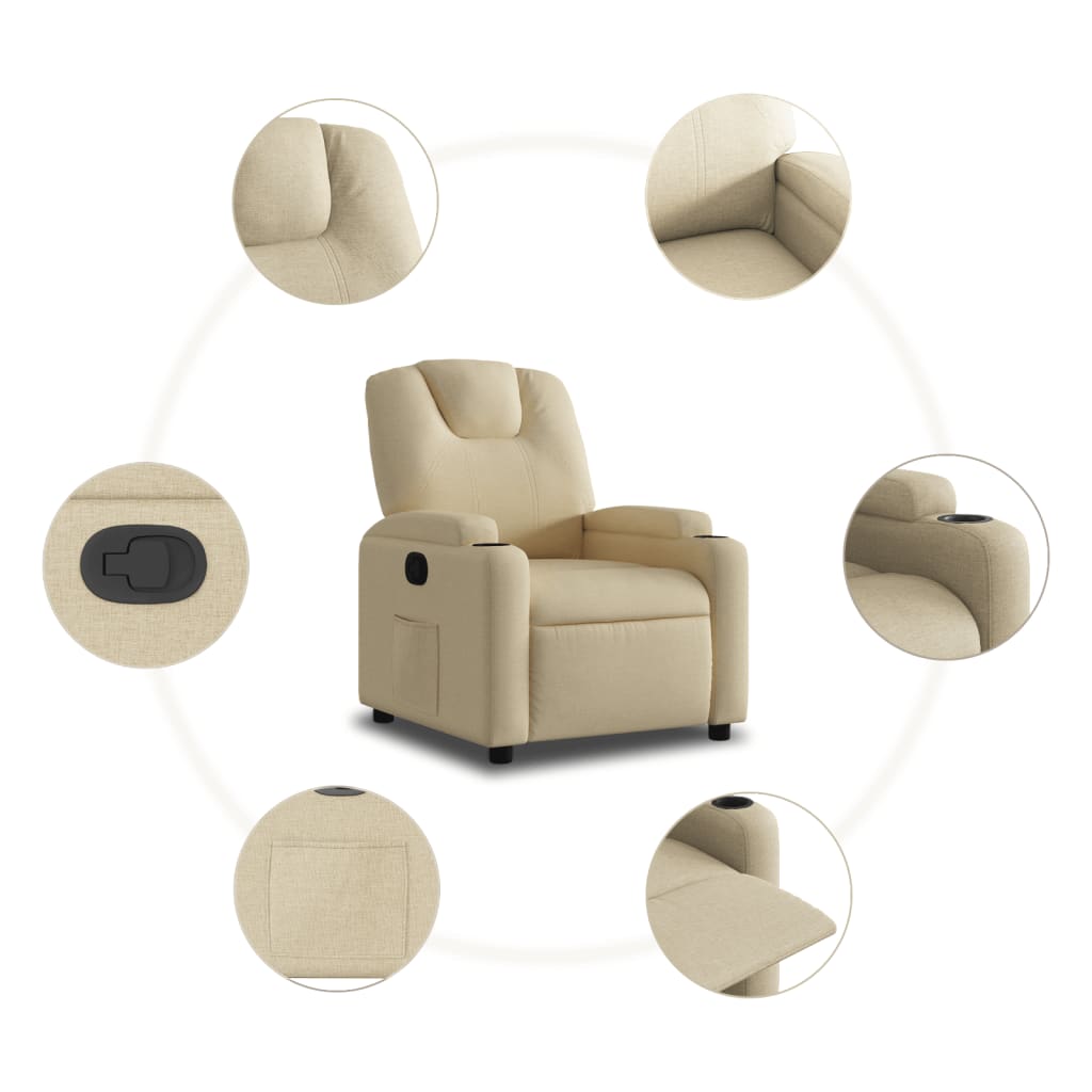 Relaxing chair cream fabric