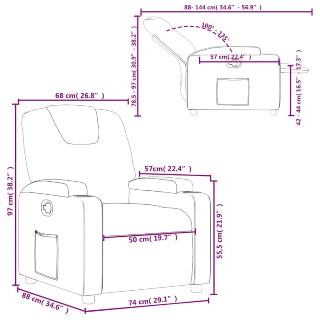 Relaxing chair cream fabric