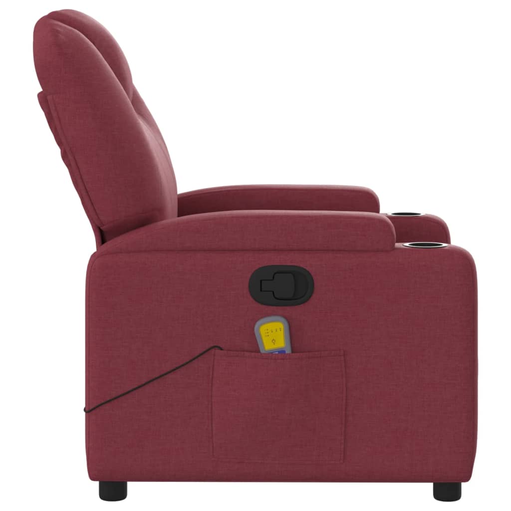 Fauteuil de massage tissu rouge vin