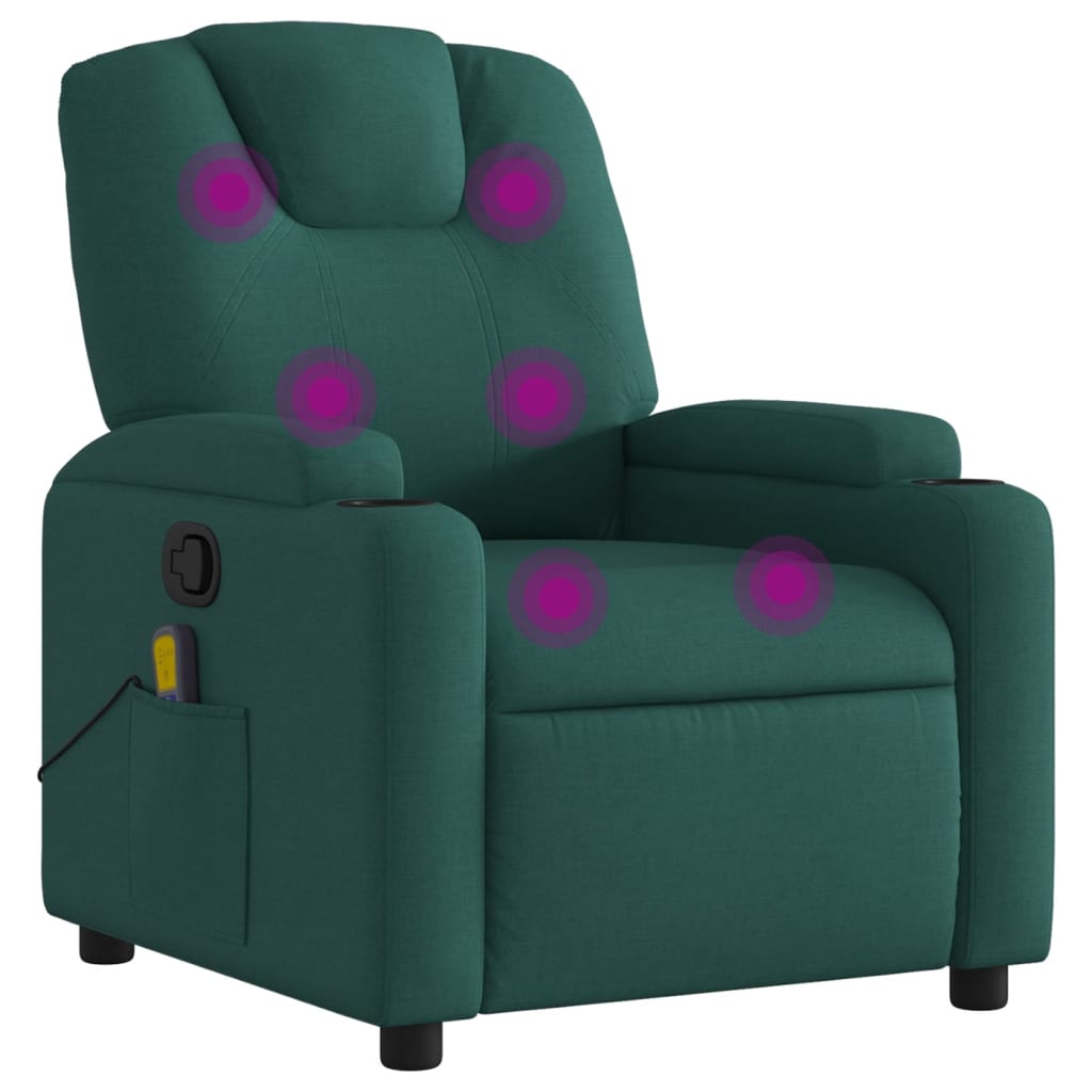 Fauteuil de massage tissu vert foncé