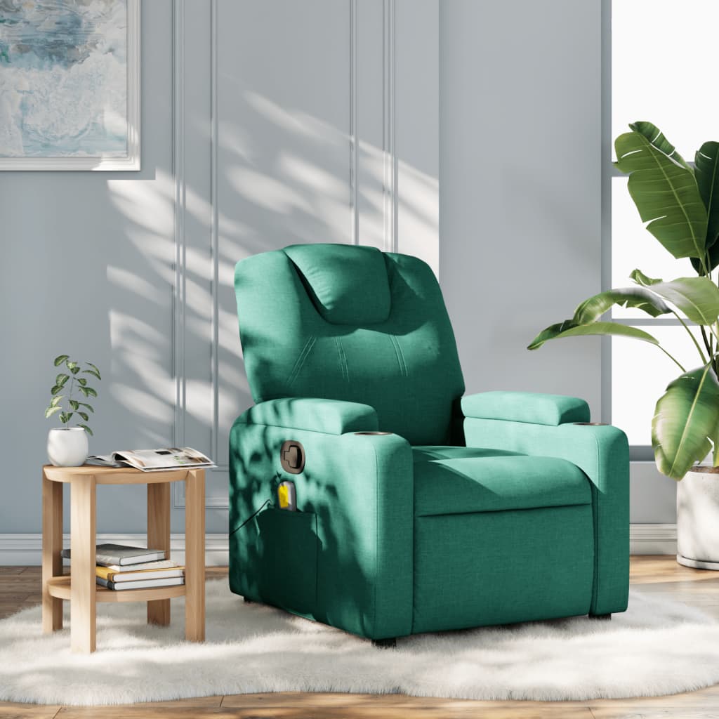 Fauteuil de massage tissu vert foncé