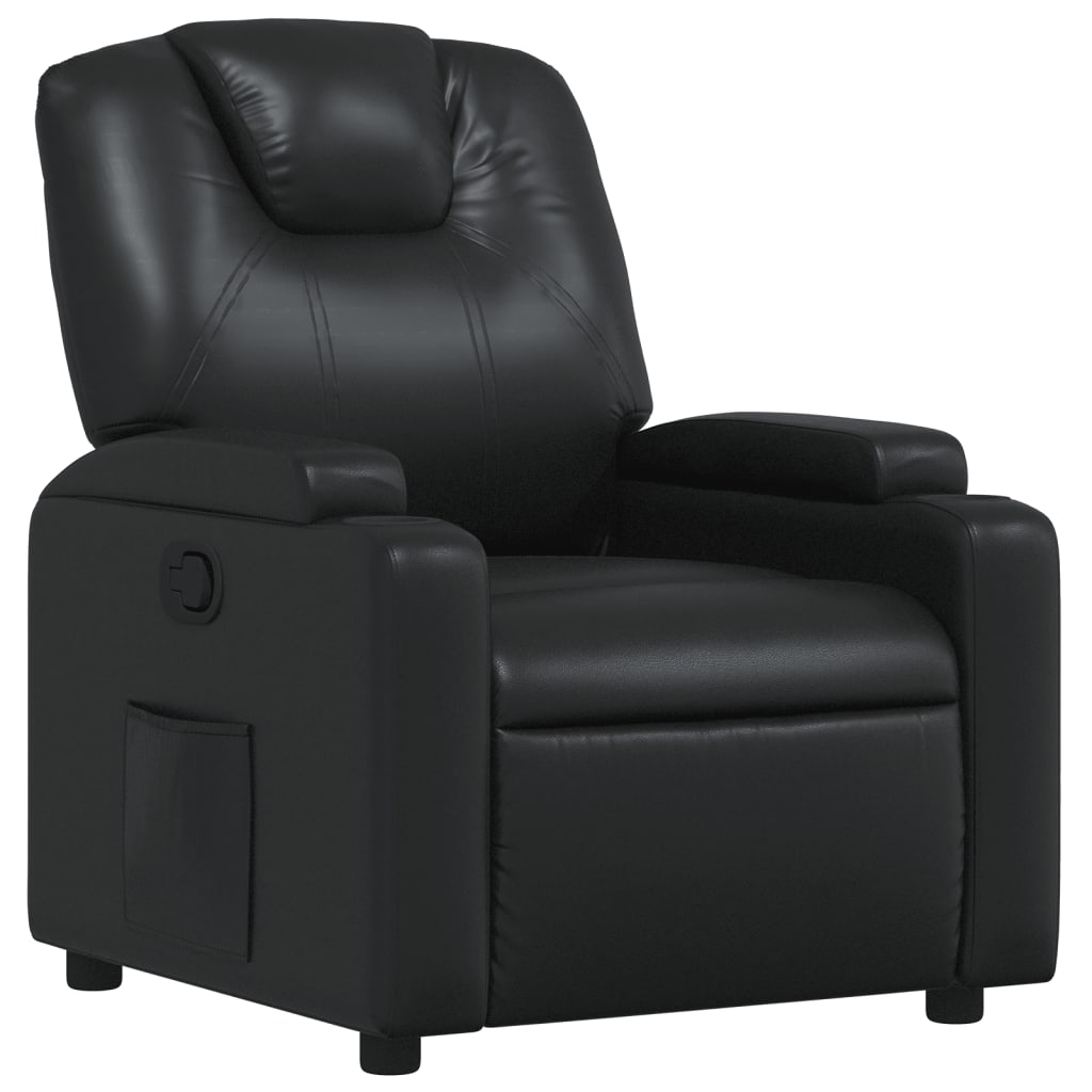 Fauteuil de relaxation simili cuir noir