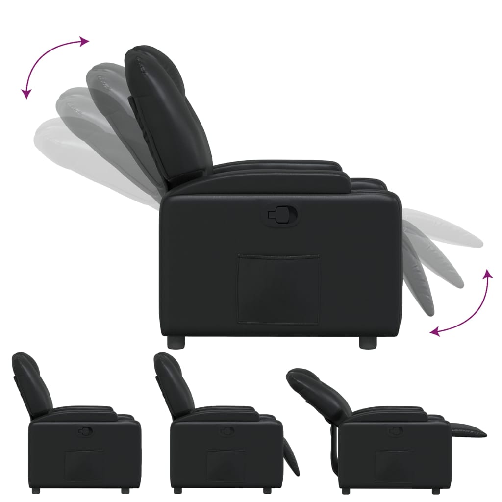 Fauteuil de relaxation simili cuir noir