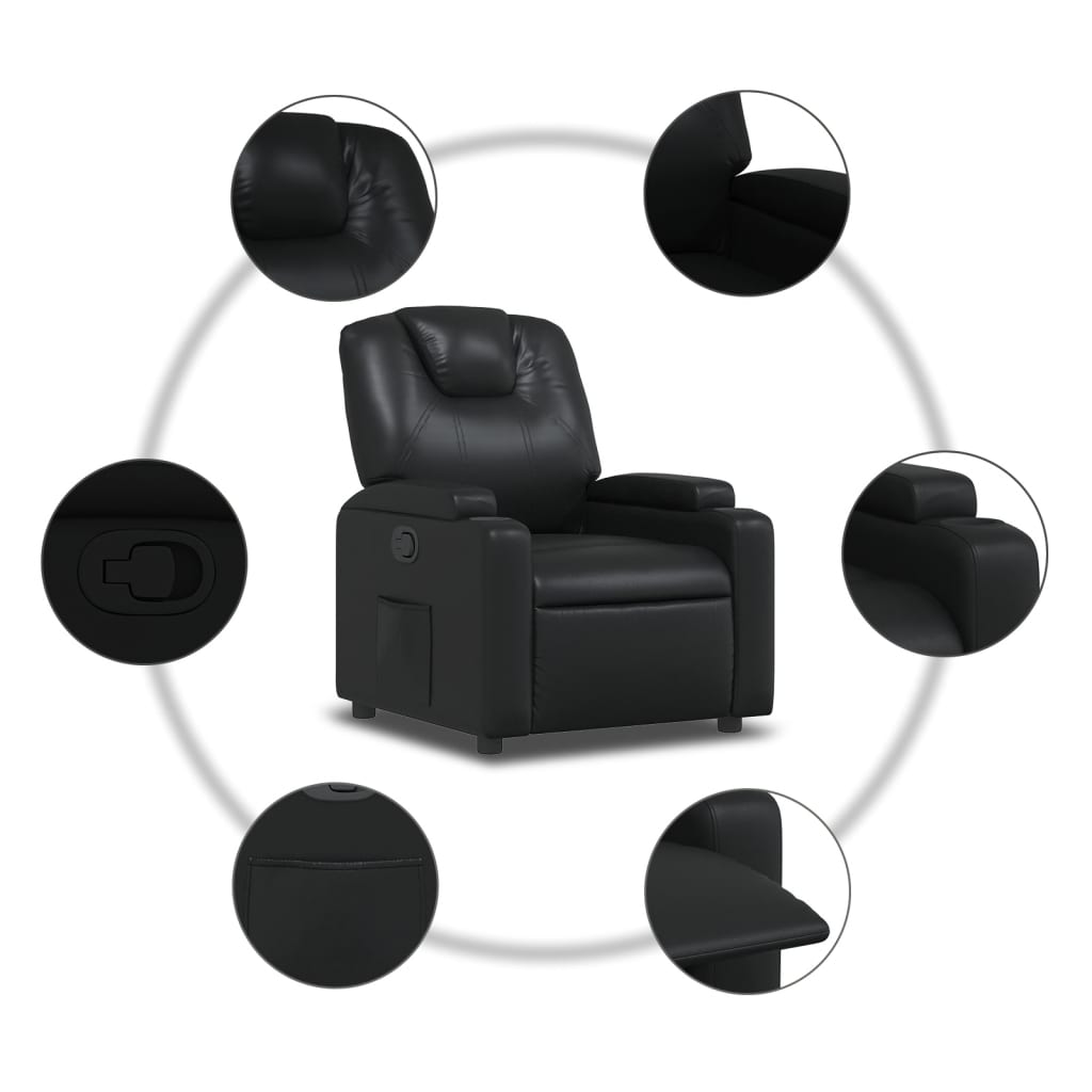 Fauteuil de relaxation simili cuir noir