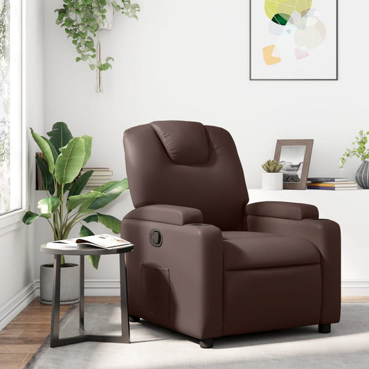 Fauteuil de relaxation simili cuir marron