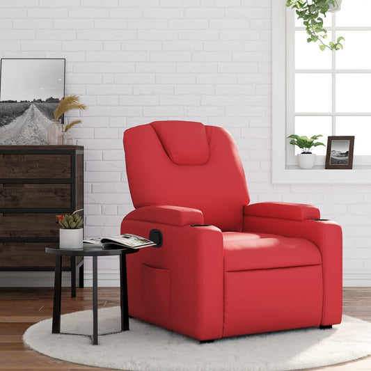 Fauteuil de relaxation simili cuir rouge
