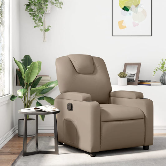 Fauteuil de relaxation simili cuir marron cappuccino