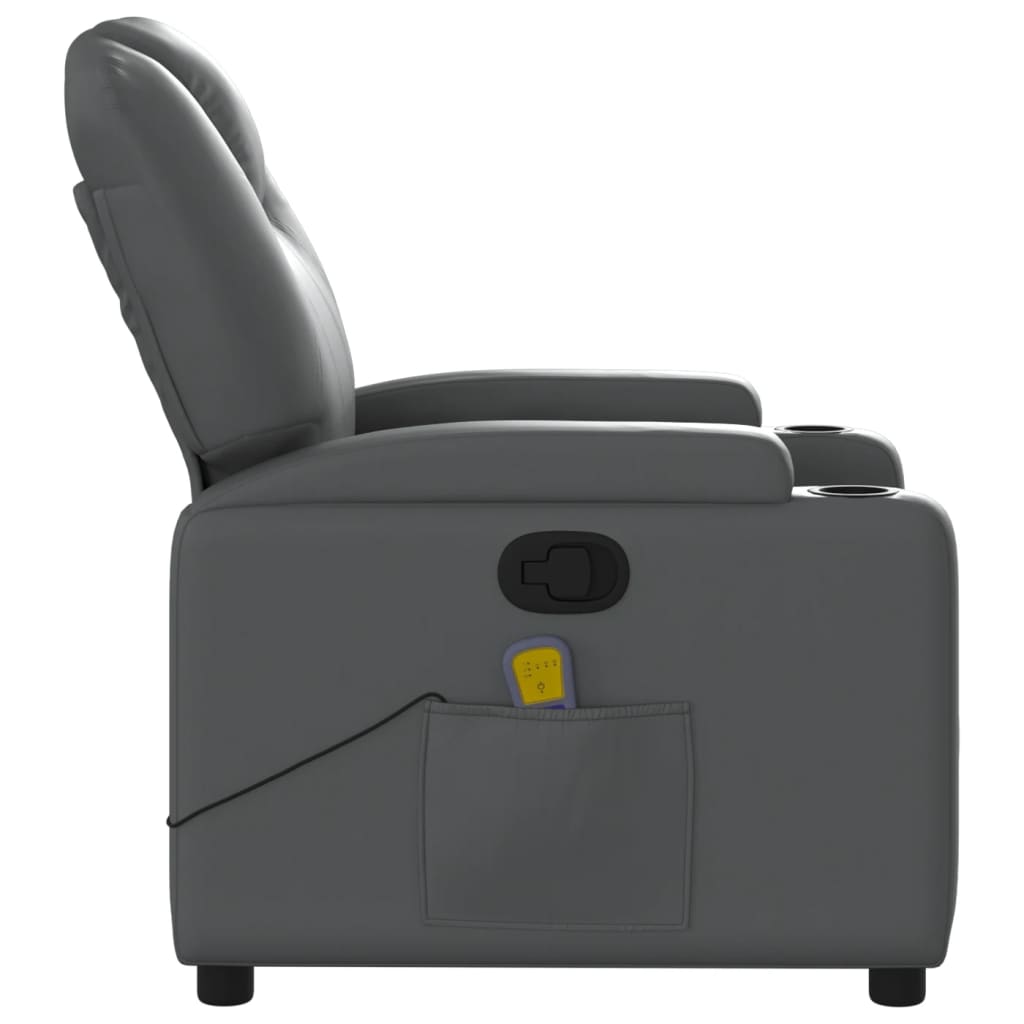 Fauteuil de massage simili cuir gris