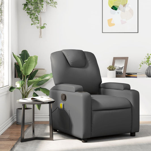 Fauteuil de massage simili cuir gris