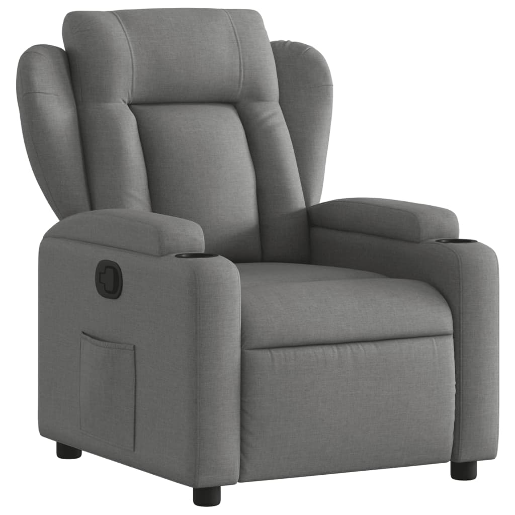 Fauteuil de relaxation tissu gris foncé