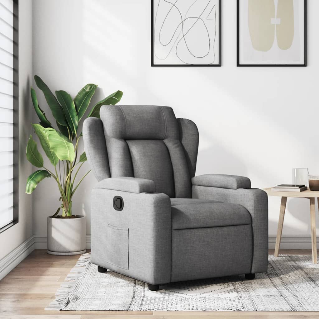 Fauteuil de relaxation tissu gris foncé