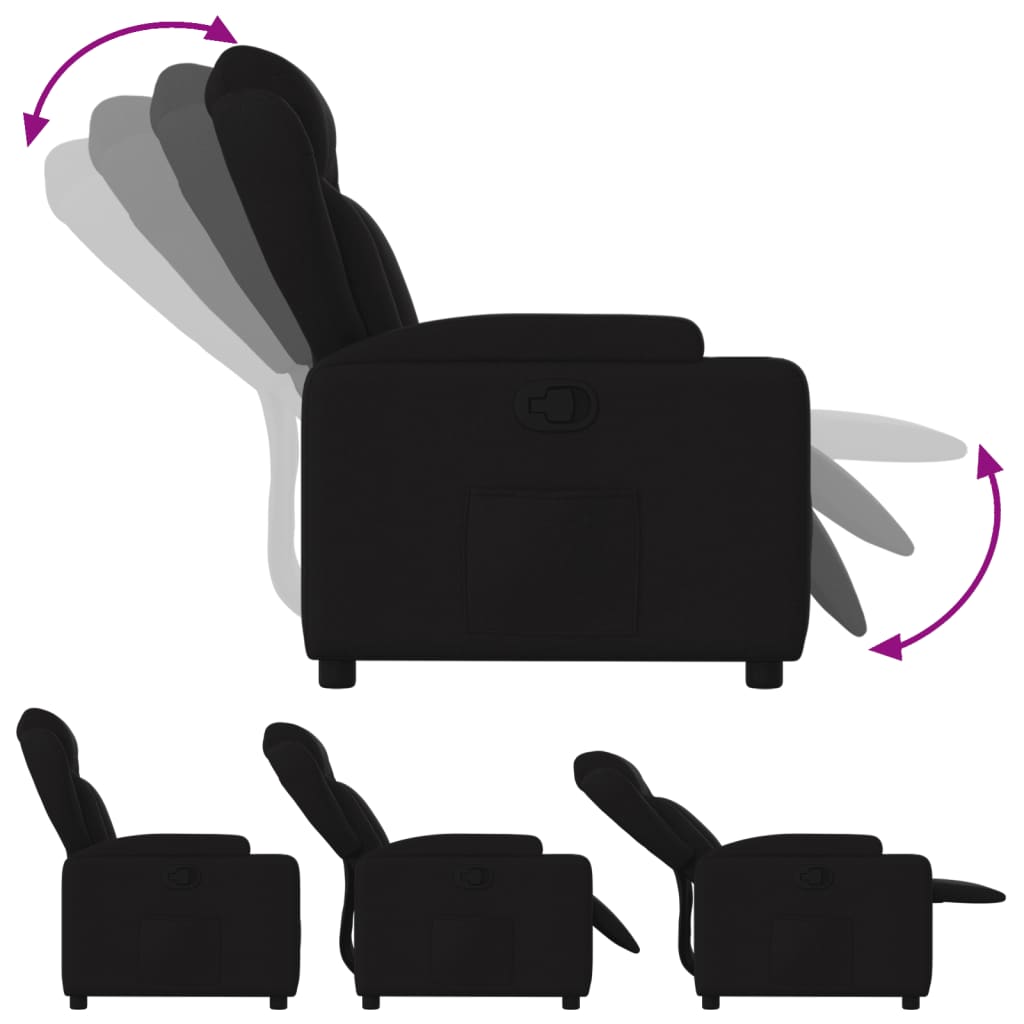 Fauteuil de relaxation tissu noir