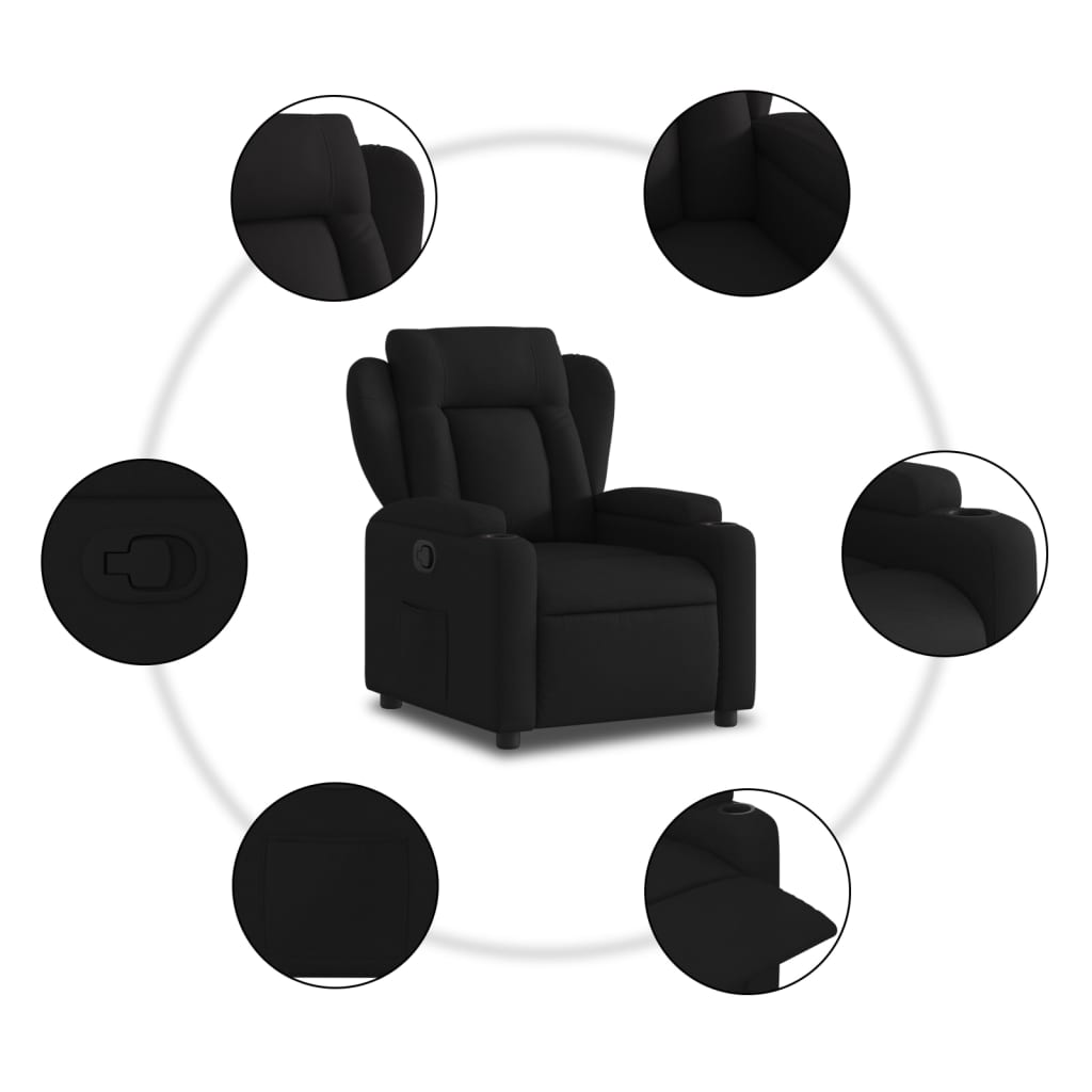 Fauteuil de relaxation tissu noir